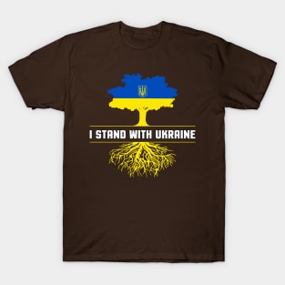 Ukrainian Roots Tree Ukraine Flag T-Shirt